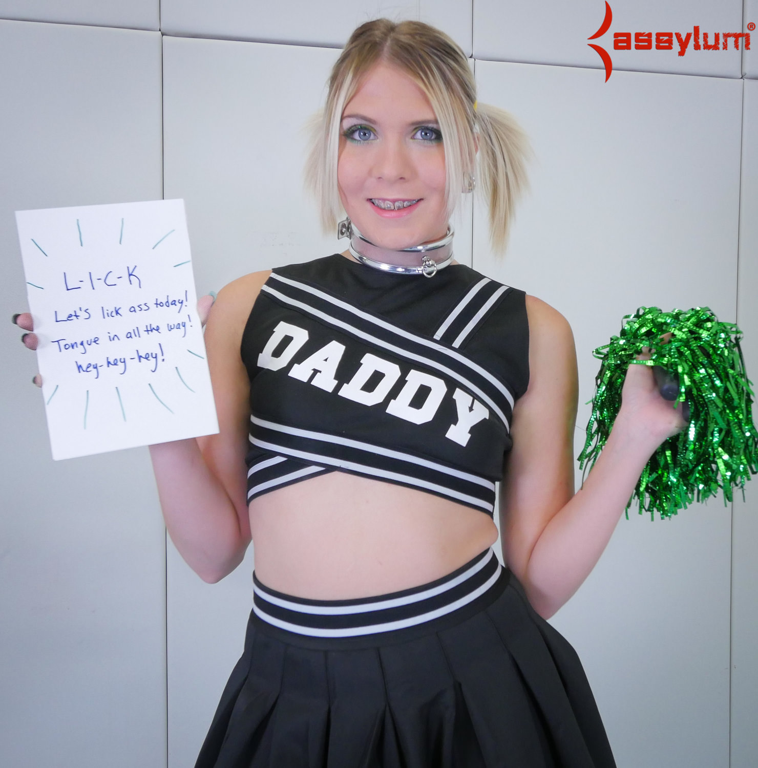 Blond Cheerleader In Braces Gets Punished With Ass To